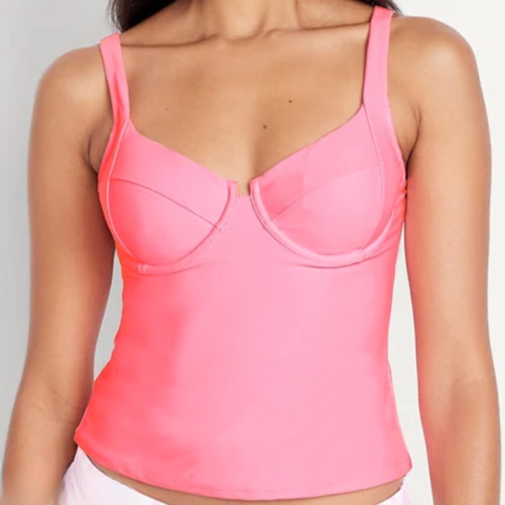 NWT Pink Underwire Tankini Swim Top
